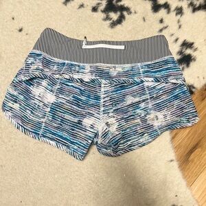 Blue Patterned Women's Shorts